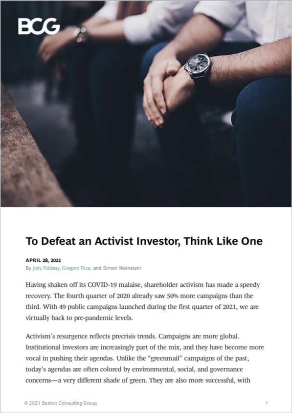 To Defeat an Activist Investor, Think Like One cover
