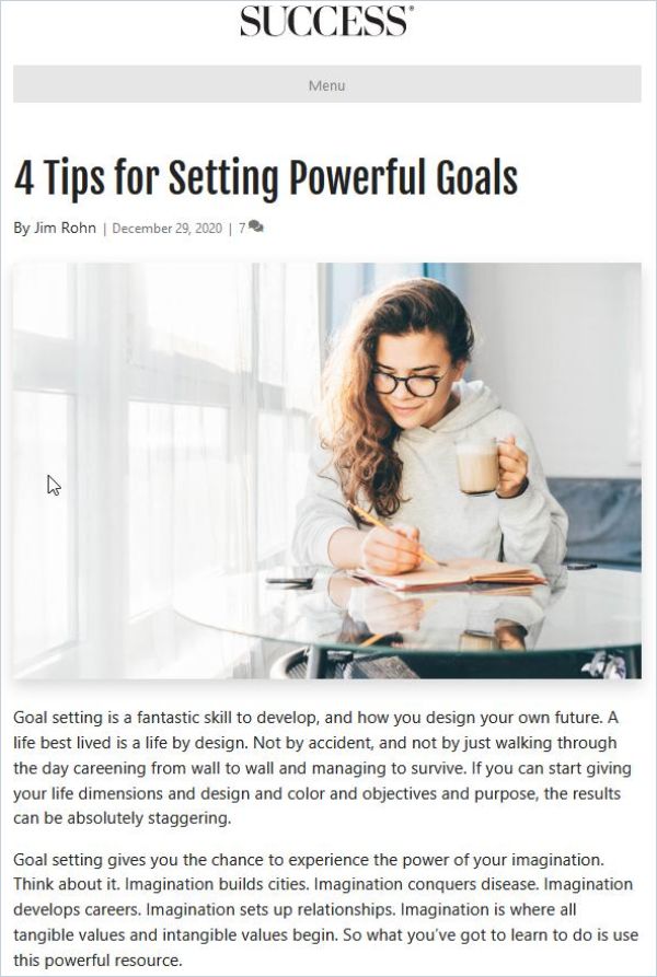 Image of: 4 Tips for Setting Powerful Goals