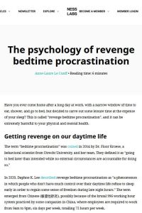 The Psychology of Revenge Bedtime Procrastination