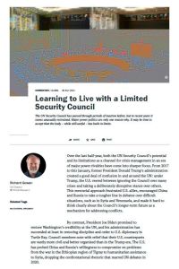Learning to Live with a Limited Security Council