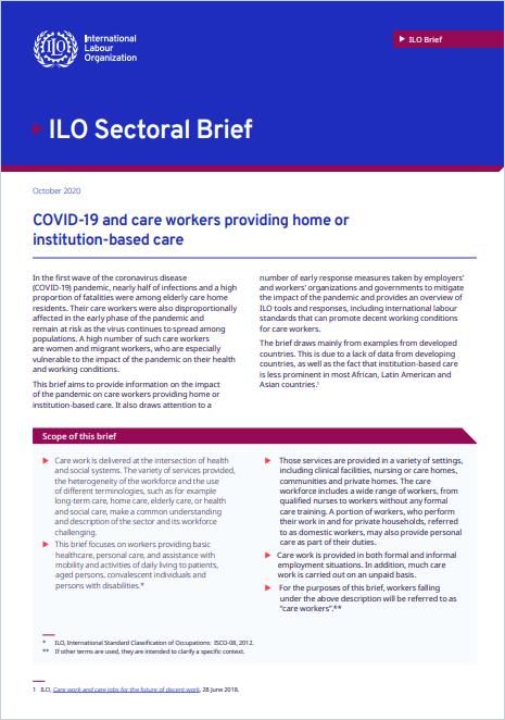 Image of: COVID-19 and Care Workers Providing Home or Institution-Based Care
