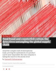 Food Fraud and Counterfeit Cotton