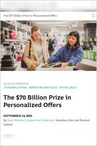 The $70 Billion Prize in Personalized Offers summary