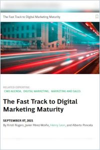 The Fast Track to Digital Marketing Maturity summary