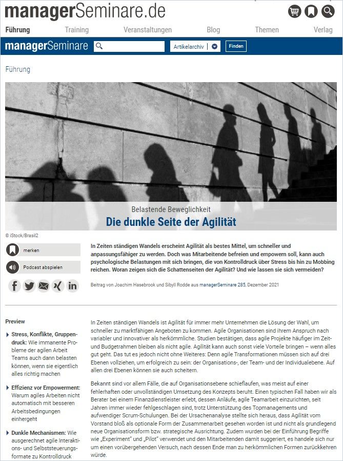 Image of: Die dunkle Seite der Agilität