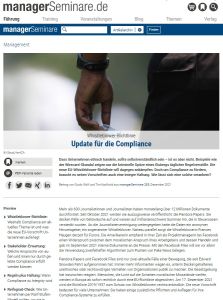 Update f&uuml;r die Compliance