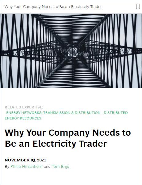Image of: Why Your Company Needs to Be an Electricity Trader