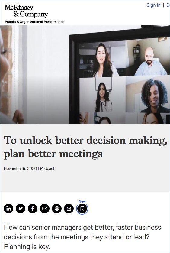 Image of: To Unlock Better Decision Making, Plan Better Meetings