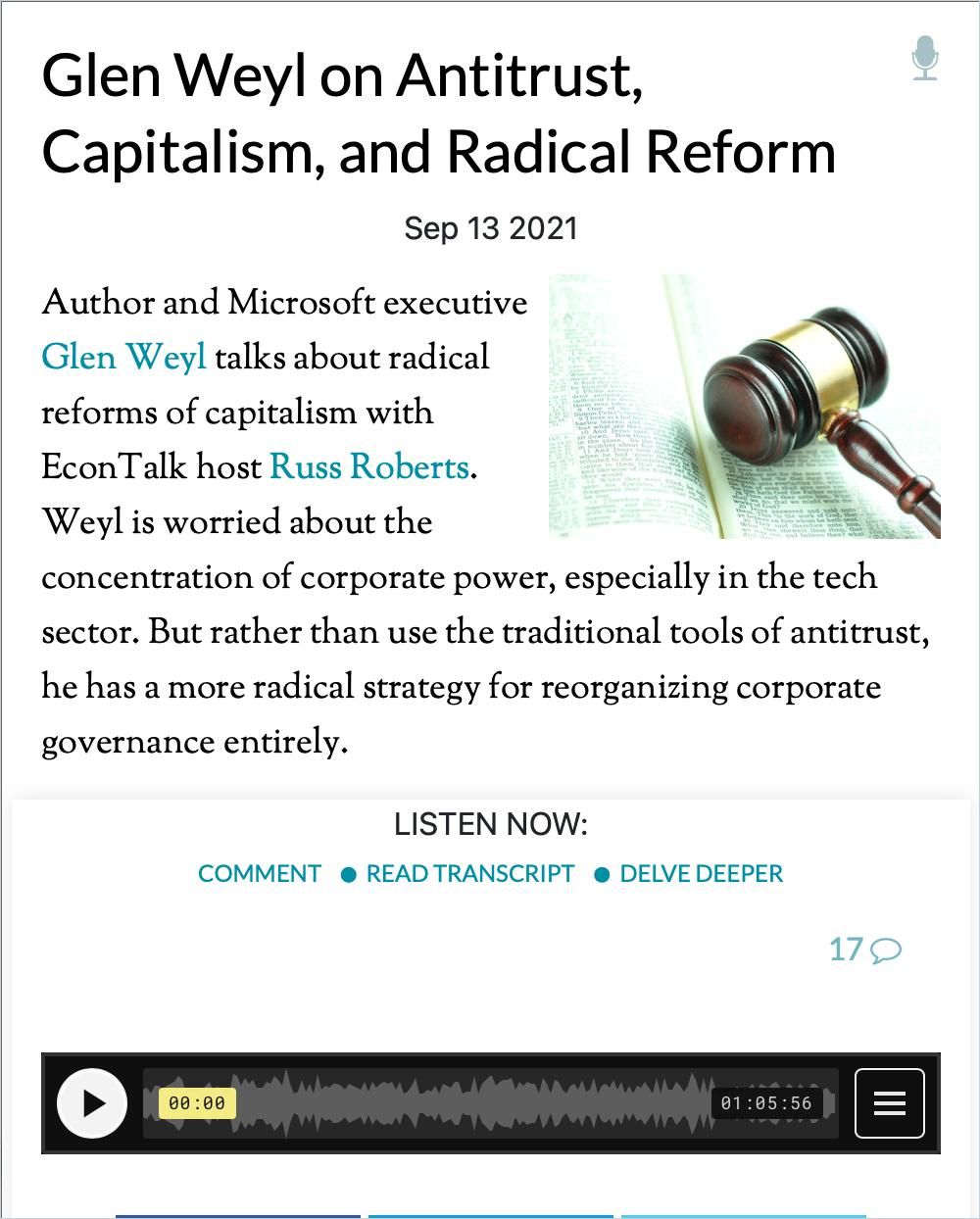 Glen Weyl von Microsoft über Kartellrecht, Kapitalismus und radikale Reformen cover