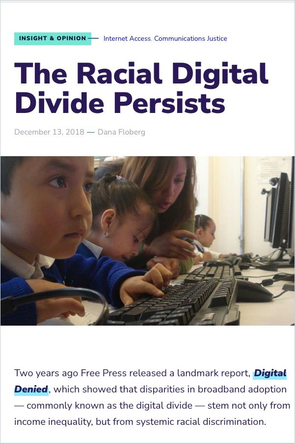Image of: The Racial Digital Divide Persists