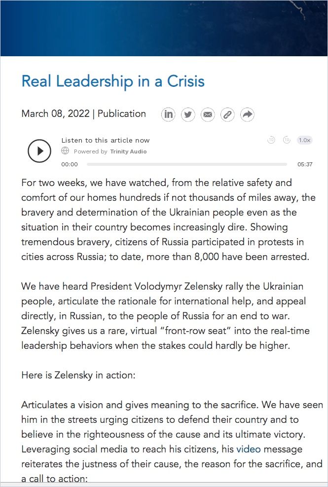 Real Leadership in a Crisis cover