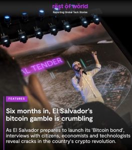Six months in, El Salvador’s bitcoin gamble is crumbling