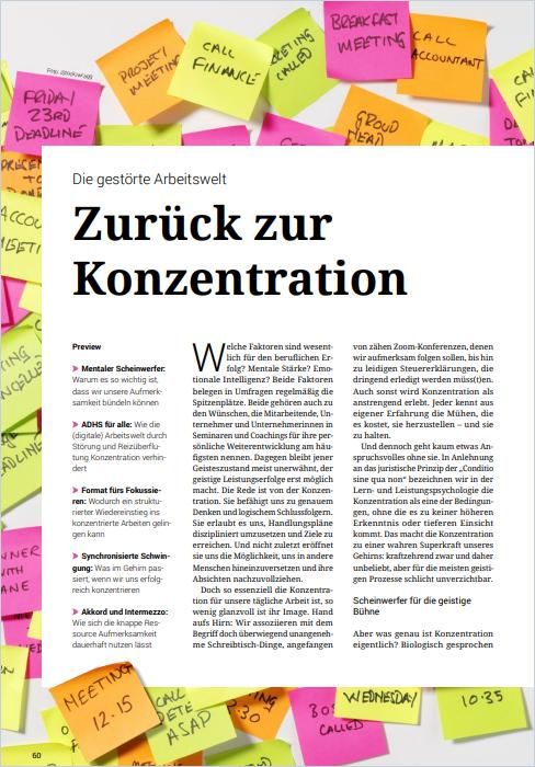 Zurück zur Konzentration cover