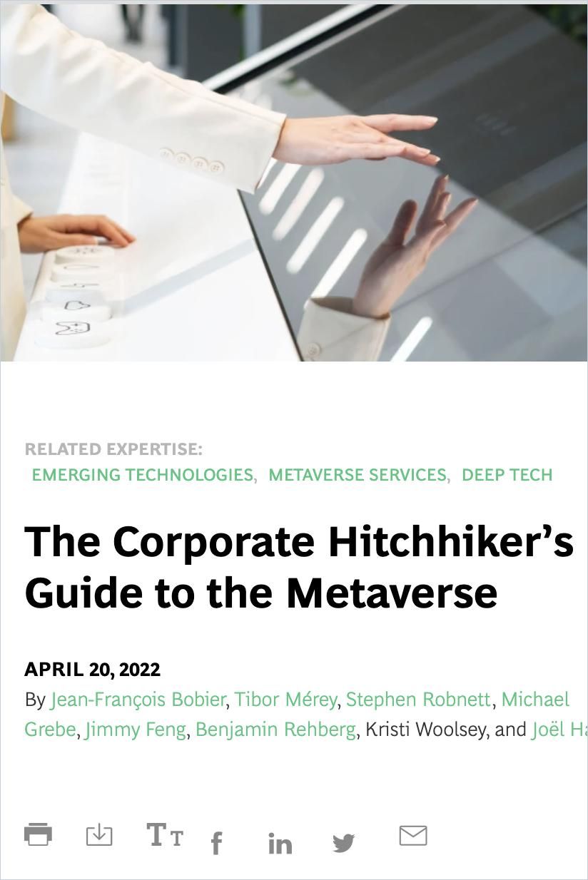 Image of: The Corporate Hitchhiker’s Guide to the Metaverse