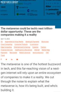 El metaverso podría ser la próxima oportunidad del billón de dólares para la tecnología
