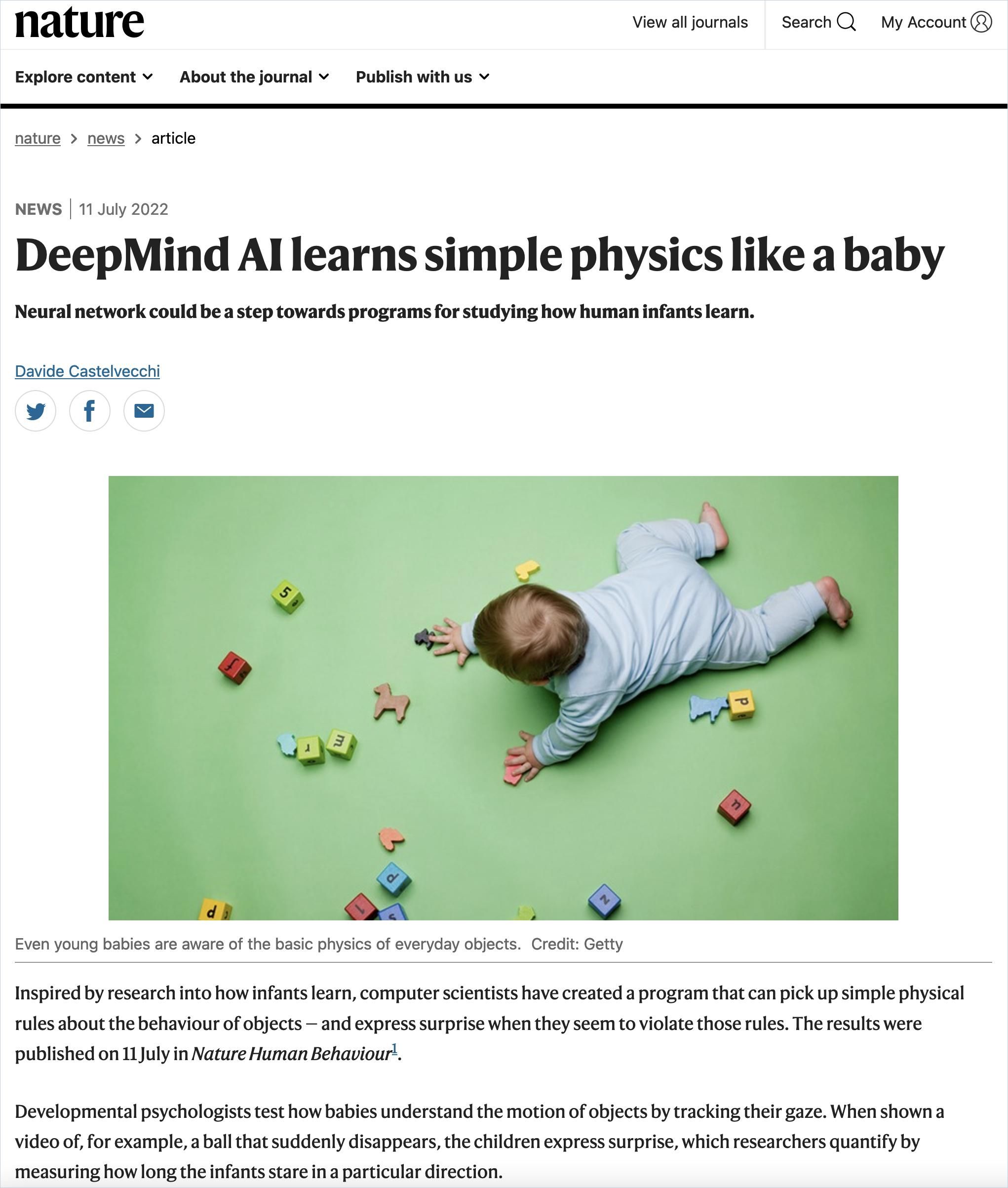 DeepMind AI Learns Simple Physics Like a Baby cover