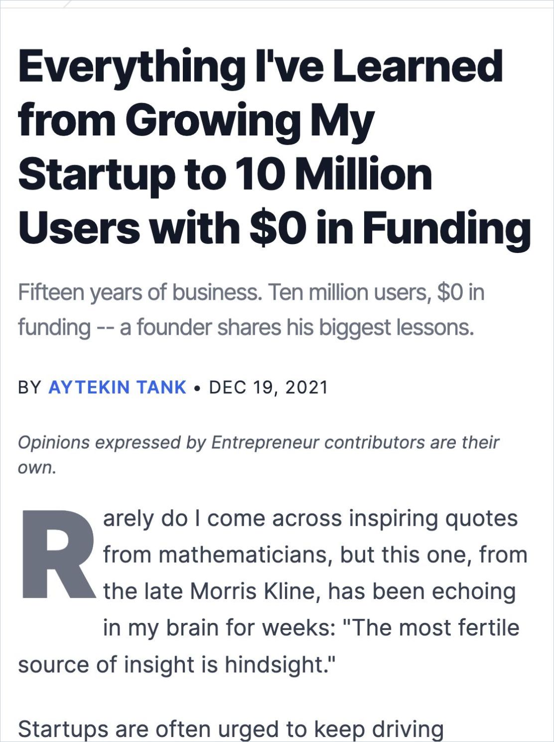 Everything I've Learned from Growing My Startup to 10 Million Users with $0 in Funding cover