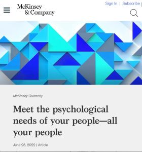 Meet the psychological needs of your people – all your people