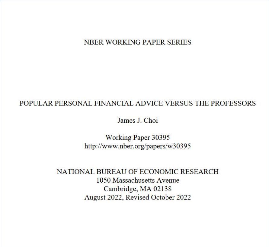 Popular Personal Financial Advice versus the Professors cover