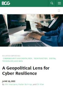 A Geopolitical Lens for Cyber Resilience