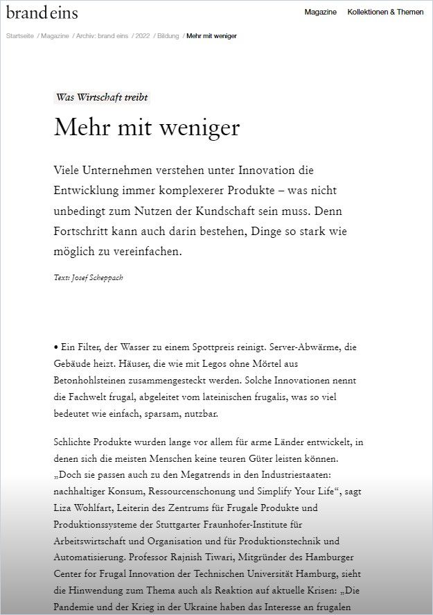 Mehr mit weniger cover