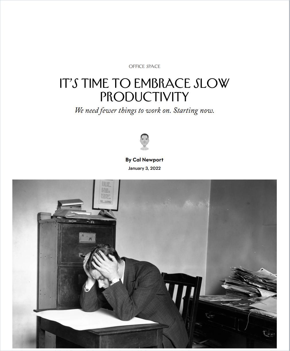 Image of: It's Time to Embrace Slow Productivity