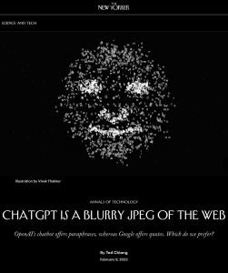 ChatGPT Is a Blurry JPEG of the Web