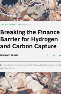 Breaking the Finance Barrier for Hydrogen and Carbon Capture