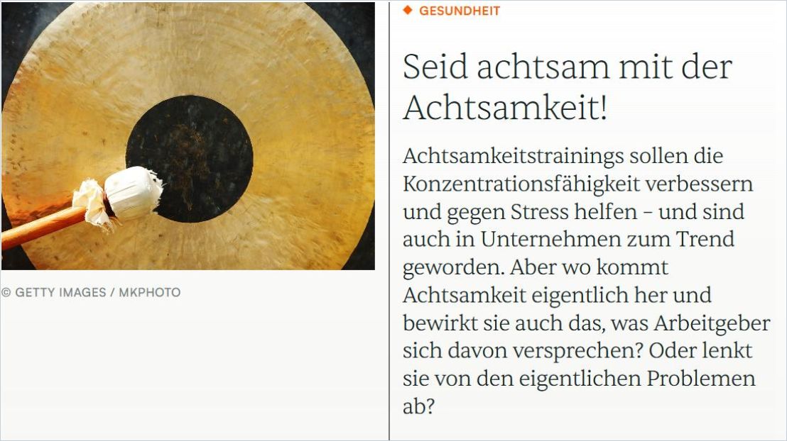 Image of: Seid achtsam mit der Achtsamkeit!