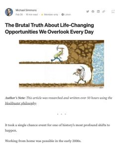 A Verdade Brutal Sobre as Oportunidades de Mudança de Vida que Negligenciamos Todos os Dias