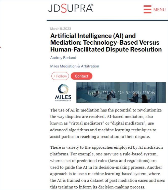 Artificial Intelligence (AI) and Mediation cover