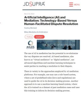 Artificial Intelligence (AI) and Mediation