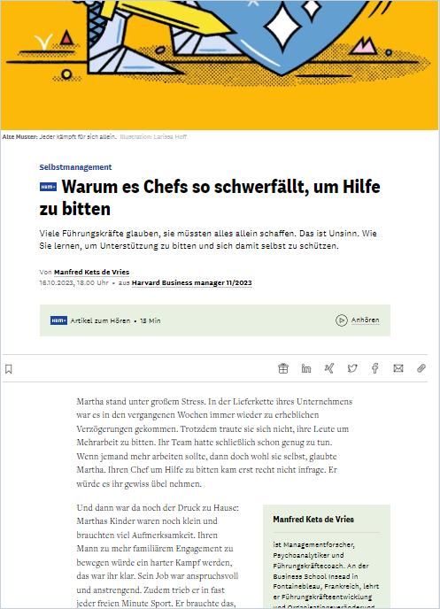 Warum es Chefs so schwerfällt, um Hilfe zu bitten cover