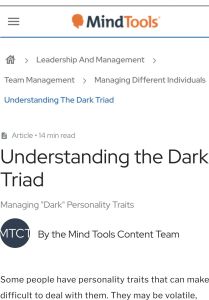 Understanding the Dark Triad