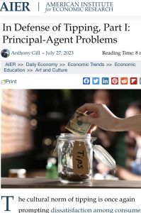 In Defense of Tipping, Part I: Principal-Agent Problems