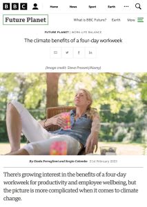 Los beneficios climáticos de una semana laboral de cuatro días