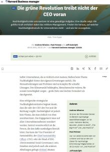 Die gr&uuml;ne Revolution treibt nicht der CEO voran