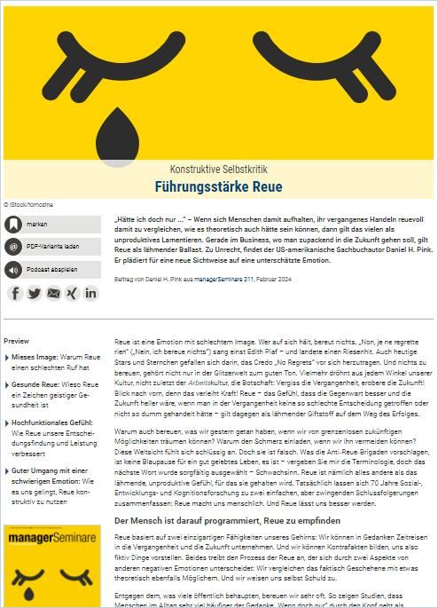 Führungsstärke Reue cover