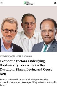 Wirtschaftliche Faktoren, die dem Verlust der biologischen Vielfalt zugrunde liegen, mit Partha Dasgupta, Simon Levin und Georg Kell
