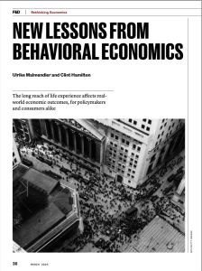 New Lessons from Behavioral Economics