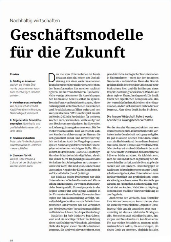 Geschäftsmodelle für die Zukunft cover