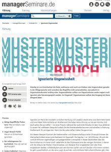 ​Ignorierte Ungewissheit​