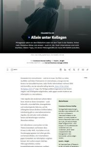 Allein unter Kollegen