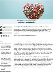 Wertvolle Gewohnheiten