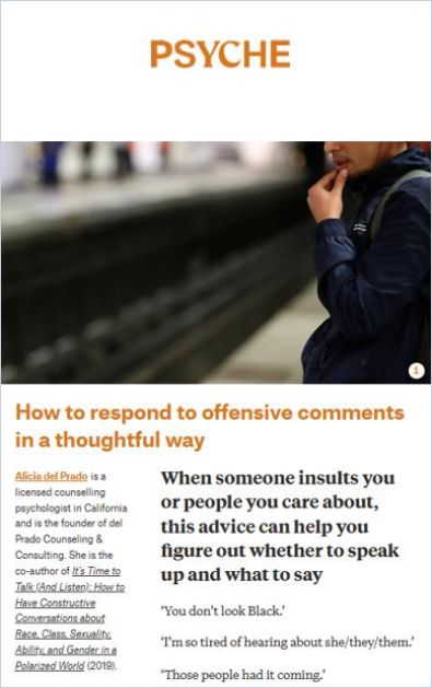 How to respond to offensive comments in a thoughtful way cover
