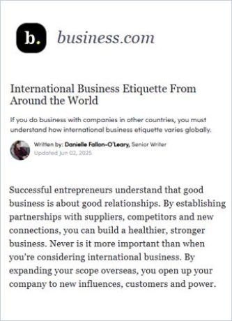 International Business Etiquette From Around the World cover