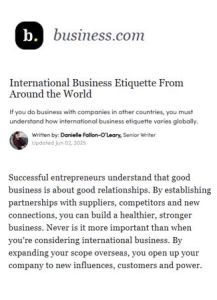 International Business Etiquette From Around the World