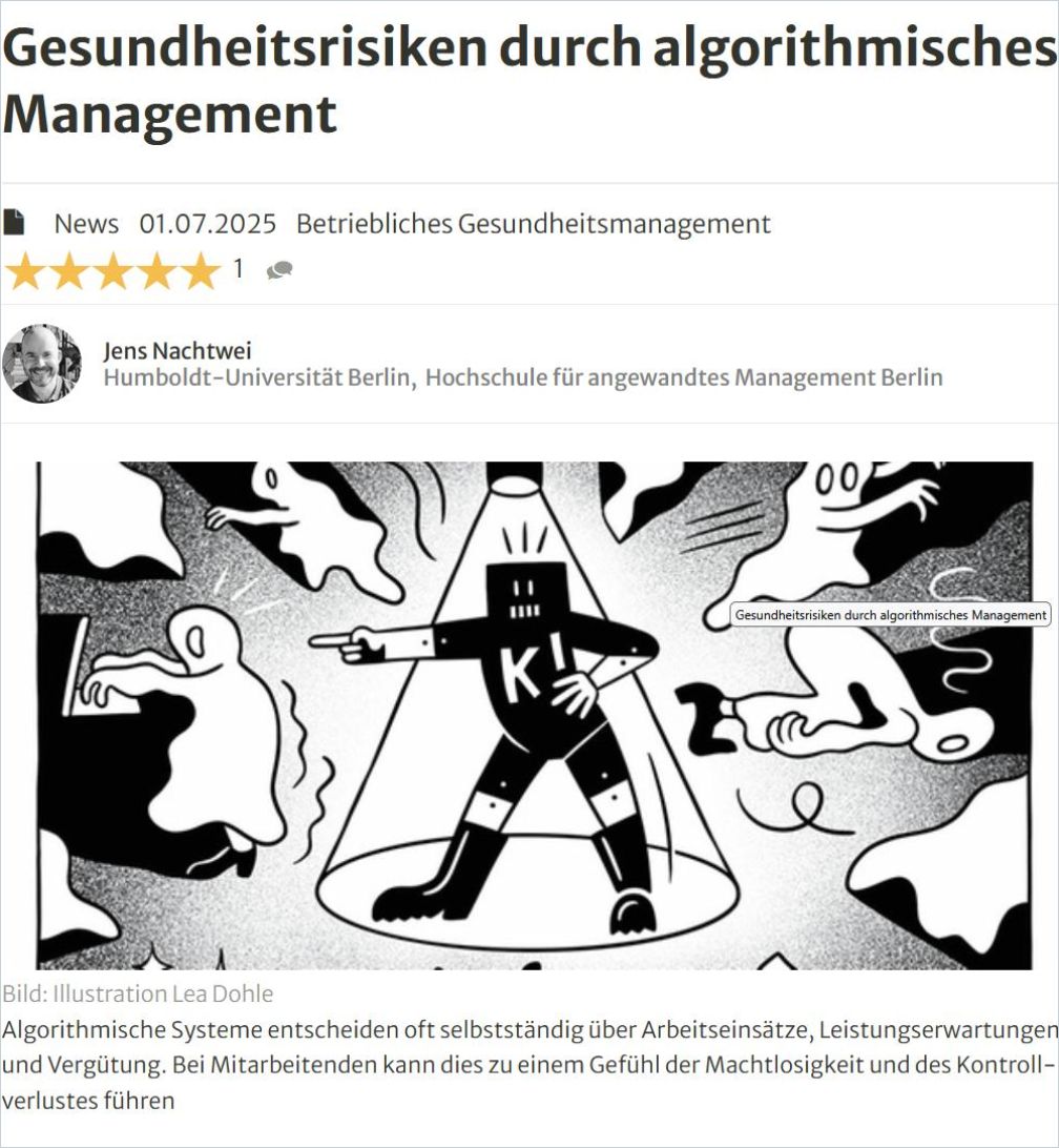 Gesundheitsrisiken durch algorithmisches Management cover
