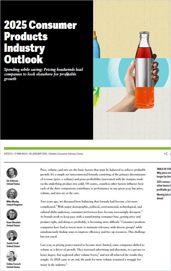 Ausblick auf die Konsumgüterindustrie 2025 cover