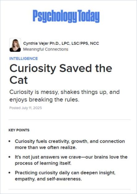 Curiosity Saved the Cat cover